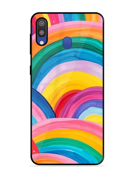 Rainbow Cascade Glossy Soft Edge Case for Samsung Galaxy M20 Chachhi