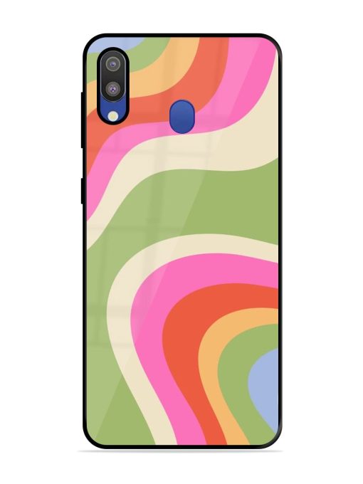 Wavy Rainbow Wonderland Glossy Soft Edge Case for Samsung Galaxy M20 Chachhi