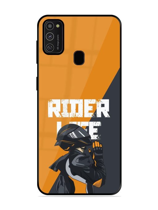 Ride Never Ends Glossy Soft Edge Case for Samsung Galaxy M21 (2021) Chachhi