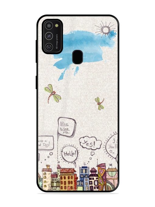 Doodle City Glossy Soft Edge Case for Samsung Galaxy M21 (2021)