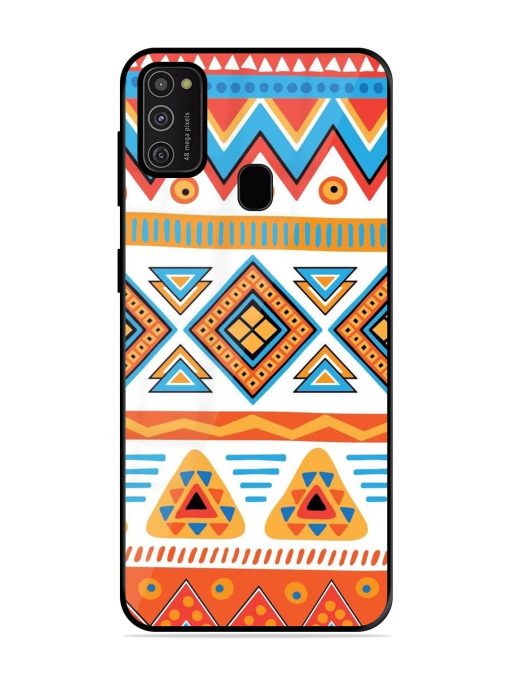 Vibrant Tribal Pattern Glossy Soft Edge Case for Samsung Galaxy M21 (2021) Chachhi