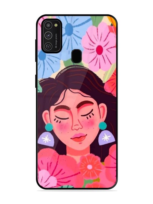 Blooming Serenity Glossy Soft Edge Case for Samsung Galaxy M21 (2021) Chachhi