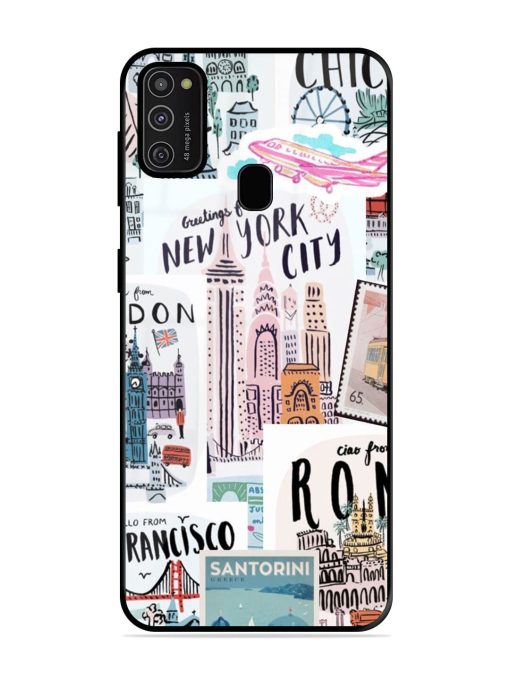 Travelogue Glossy Soft Edge Case for Samsung Galaxy M21 (2021)