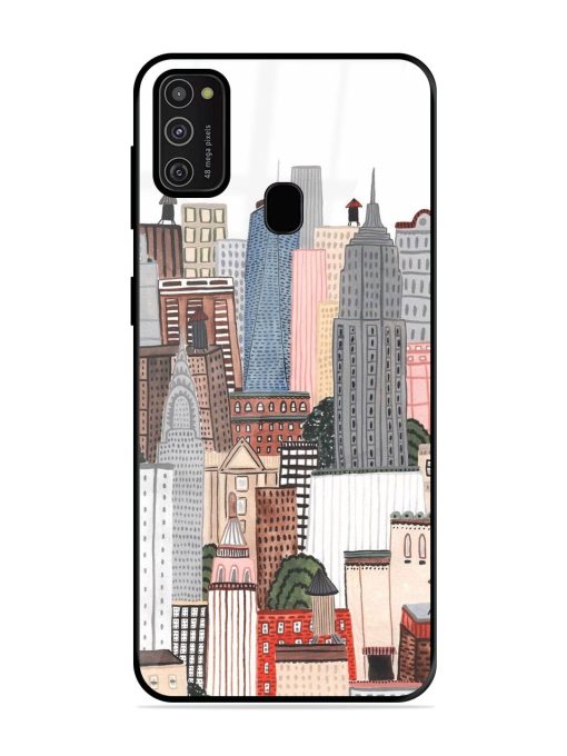 Cityscape Dreams Glossy Soft Edge Case for Samsung Galaxy M21 (2021) Chachhi