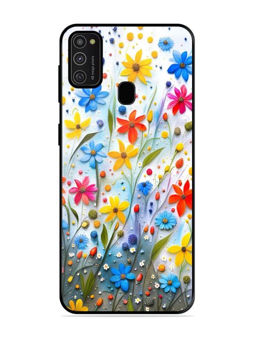 Vibrant Floral Glossy Soft Edge Case for Samsung Galaxy M21 (2021)