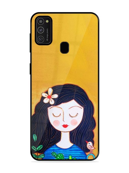 Girl Illustration Glossy Soft Edge Case for Samsung Galaxy M21 (2021)