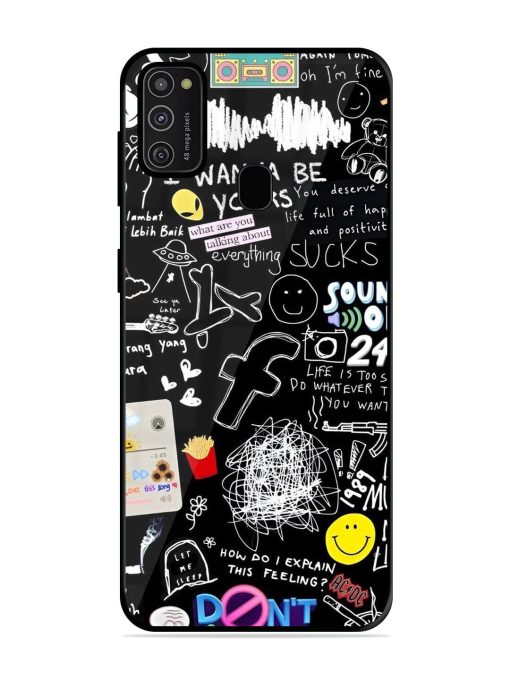 Doodle Diary Glossy Soft Edge Case for Samsung Galaxy M21 (2021) Chachhi