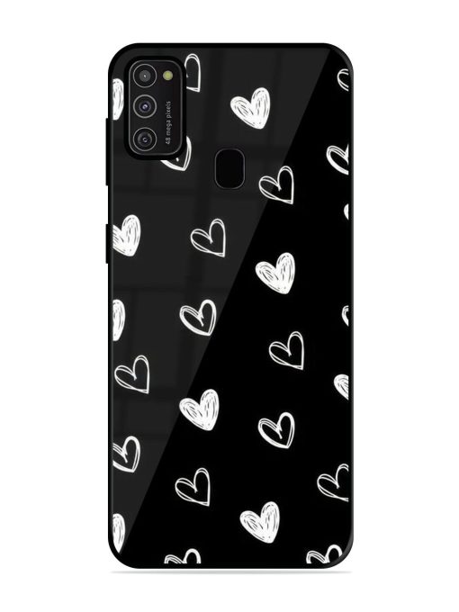 Scattered Hearts Glossy Soft Edge Case for Samsung Galaxy M21 (2021) Chachhi