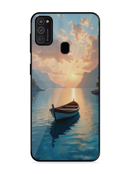 Serene Sunset Glossy Soft Edge Case for Samsung Galaxy M21 (2021) Chachhi