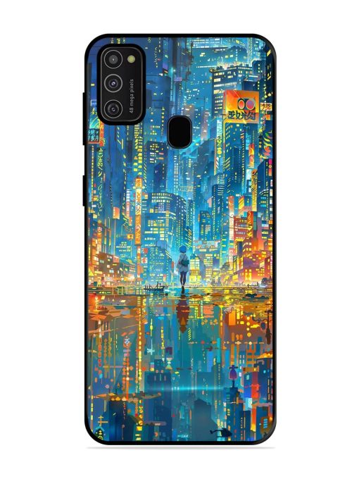 Neon Metropolis Glossy Soft Edge Case for Samsung Galaxy M21 (2021) Chachhi