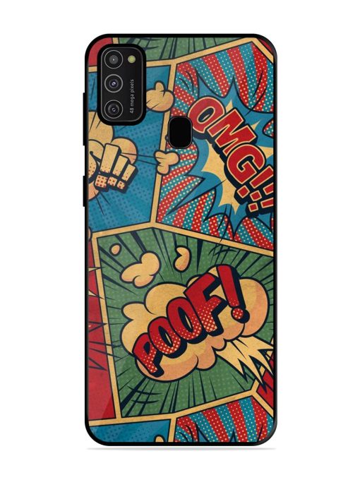 Comic Book Chaos Glossy Soft Edge Case for Samsung Galaxy M21 (2021) Chachhi