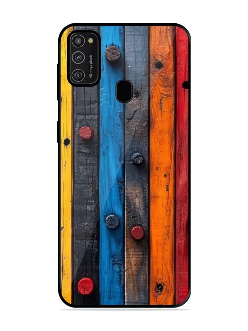 Rainbow Plank Glossy Soft Edge Case for Samsung Galaxy M21 (2021)