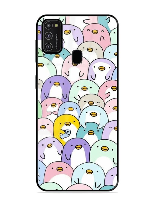 Penguin Party Glossy Soft Edge Case for Samsung Galaxy M21 (2021) Chachhi