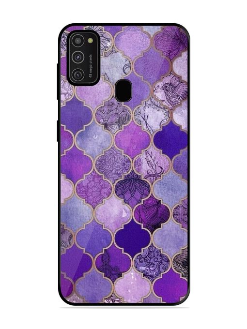 Purple Mosaic Magic Glossy Soft Edge Case for Samsung Galaxy M21 (2021) Chachhi