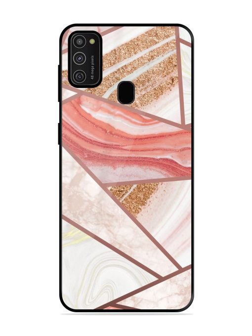 Rosy Mosaic Glossy Soft Edge Case for Samsung Galaxy M21 (2021)