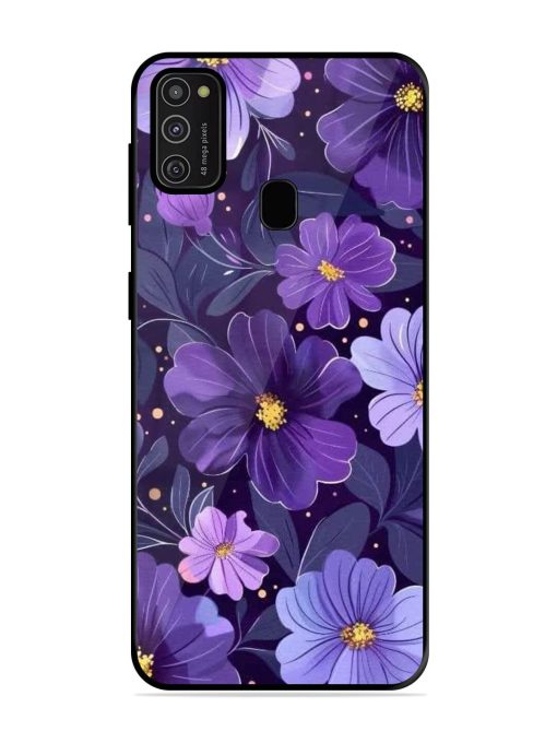 Purple Paradise Glossy Soft Edge Case for Samsung Galaxy M21 (2021) Chachhi