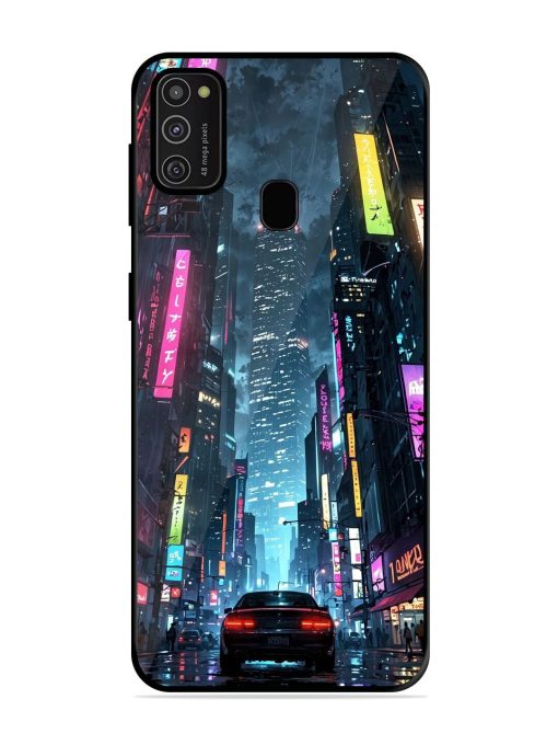 Neon Nightscape Glossy Soft Edge Case for Samsung Galaxy M21 (2021)