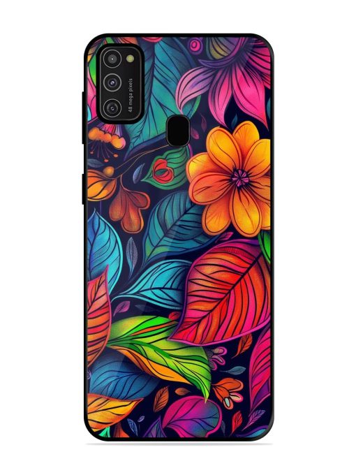 Rainbow Of Blooms Glossy Soft Edge Case for Samsung Galaxy M21 (2021) Chachhi