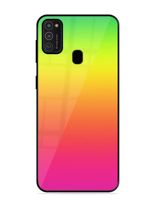 Rainbow Gradient Glossy Soft Edge Case for Samsung Galaxy M21 (2021) Chachhi