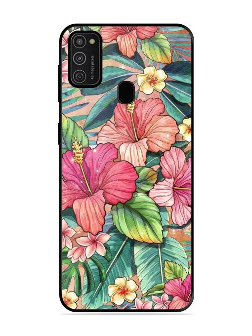 Tropical Tapestry Glossy Soft Edge Case for Samsung Galaxy M21 (2021) Chachhi