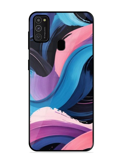 Whimsical Waves Glossy Soft Edge Case for Samsung Galaxy M21 (2021) Chachhi