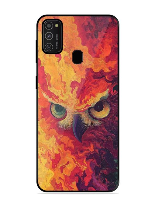 Fiery Owl Glossy Soft Edge Case for Samsung Galaxy M21 (2021)