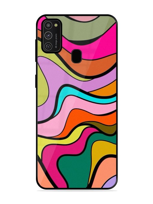 Wavy Wonder Glossy Soft Edge Case for Samsung Galaxy M21 (2021)