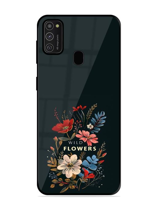 Dark Floral Glossy Soft Edge Case for Samsung Galaxy M21 (2021) Chachhi