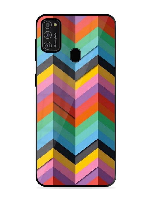 Colorful Zigzag Glossy Soft Edge Case for Samsung Galaxy M21 (2021)