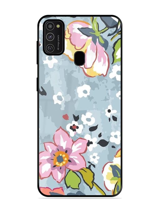 Floral Fantasy Glossy Soft Edge Case for Samsung Galaxy M21 (2021) Chachhi