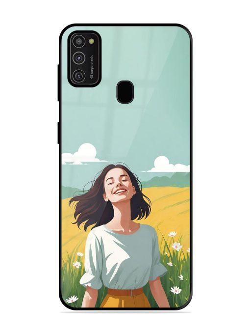 Girl Graffiti Glossy Soft Edge Case for Samsung Galaxy M21 (2021)