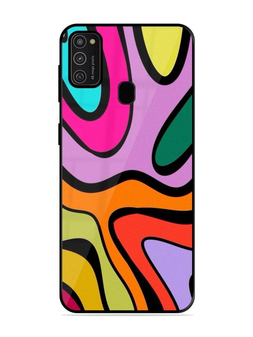 Groovy Swirls Glossy Soft Edge Case for Samsung Galaxy M21 (2021) Chachhi