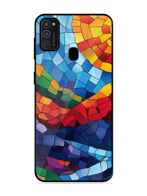 Mosaic Sunset Glossy Soft Edge Case for Samsung Galaxy M21 (2021) Chachhi