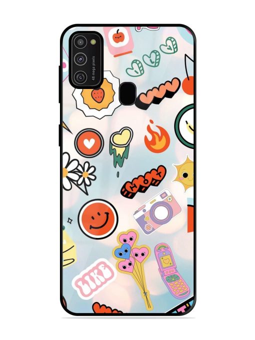 Cheerful Glossy Soft Edge Case for Samsung Galaxy M21 (2021) Chachhi