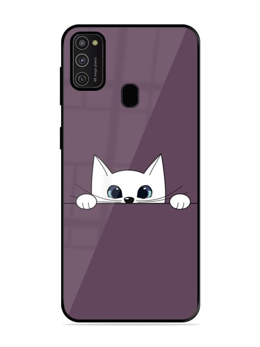 Peek-A-Boo Kitty Glossy Soft Edge Case for Samsung Galaxy M21 (2021) Chachhi