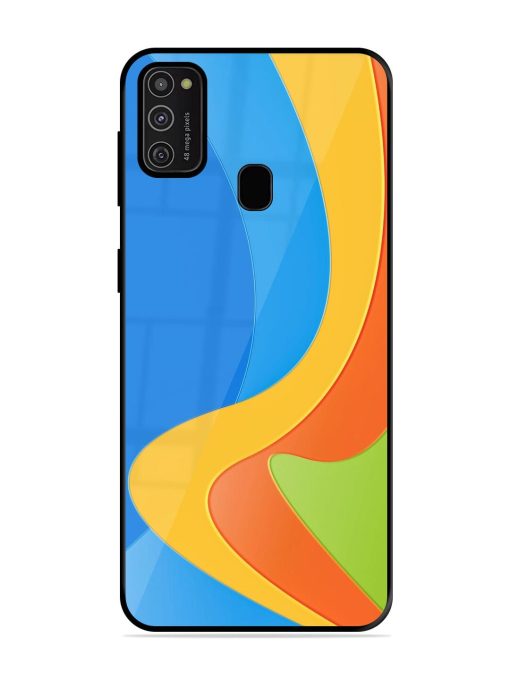 Curvy Color Cascade Glossy Soft Edge Case for Samsung Galaxy M21 (2021) Chachhi