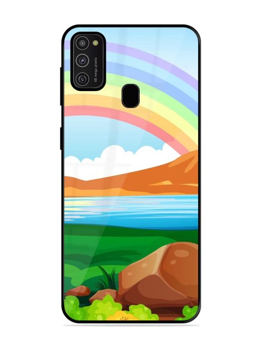 Rainbow Over The Lake Glossy Soft Edge Case for Samsung Galaxy M21 (2021) Chachhi