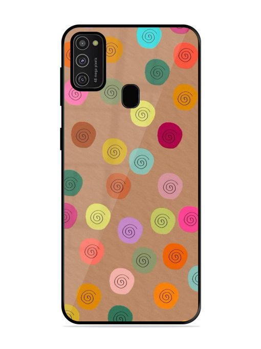 Swirly Dots On Kraft Glossy Soft Edge Case for Samsung Galaxy M21 (2021)