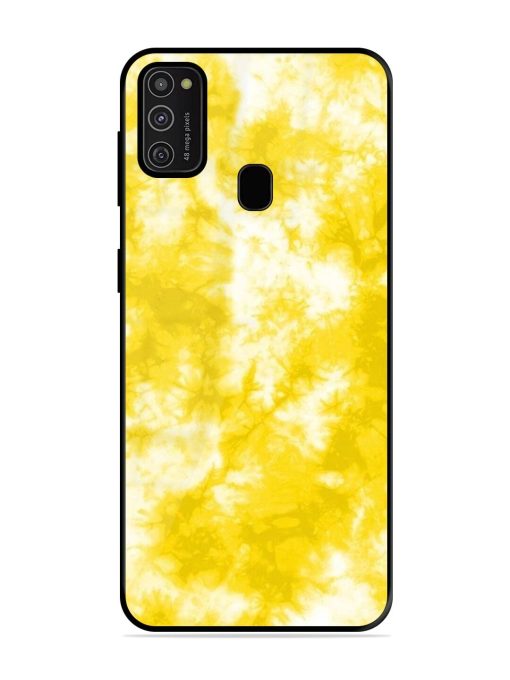 Golden Tie-Dye Twirl Glossy Soft Edge Case for Samsung Galaxy M21 (2021)
