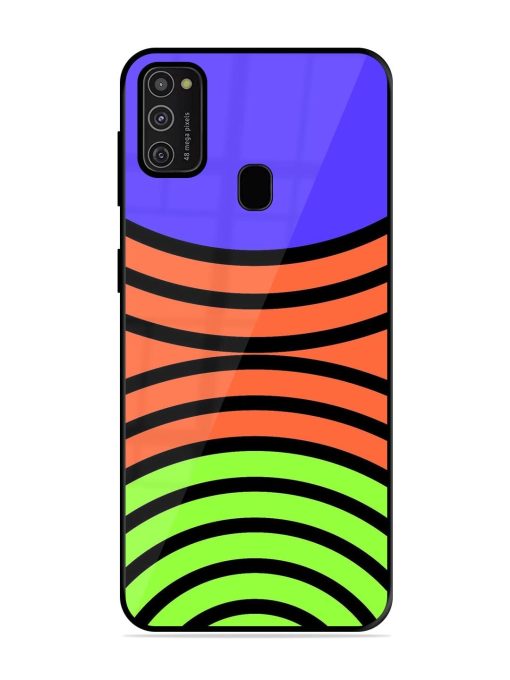 Psychedelic Stripe Symphony Glossy Soft Edge Case for Samsung Galaxy M21 (2021)