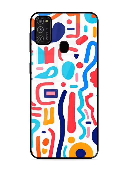 Whimsical Doodle Chaos Glossy Soft Edge Case for Samsung Galaxy M21 (2021) Chachhi