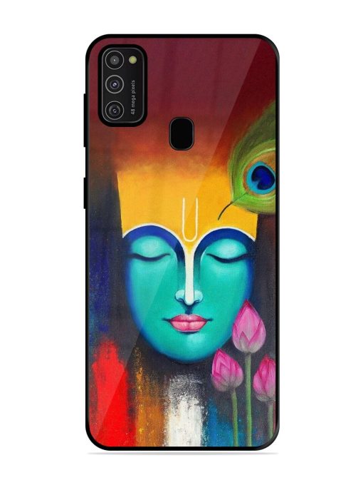 Divine Tranquility: The Face Of Krishna Glossy Soft Edge Case for Samsung Galaxy M21 (2021) Chachhi