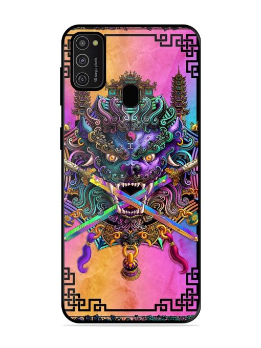 Psychedelic Fu Dog Tapestry Glossy Soft Edge Case for Samsung Galaxy M21 (2021)