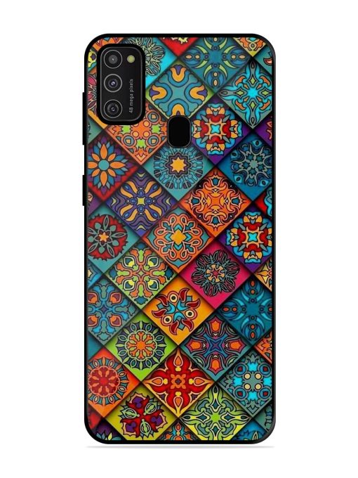 Patchwork Mandala Mosaic Glossy Soft Edge Case for Samsung Galaxy M21 (2021) Chachhi