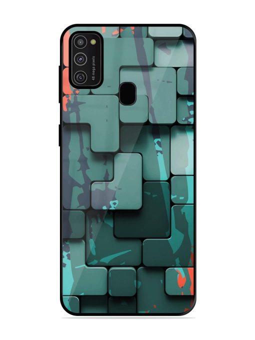 Abstract Geometric Mosaic Glossy Soft Edge Case for Samsung Galaxy M21 (2021) Chachhi