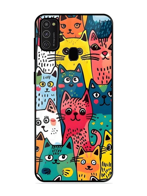 Feline Frenzy Glossy Soft Edge Case for Samsung Galaxy M21 (2021) Chachhi