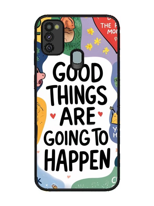 Uplifting Scribbles Glossy Soft Edge Case for Samsung Galaxy M21 (4G) Chachhi