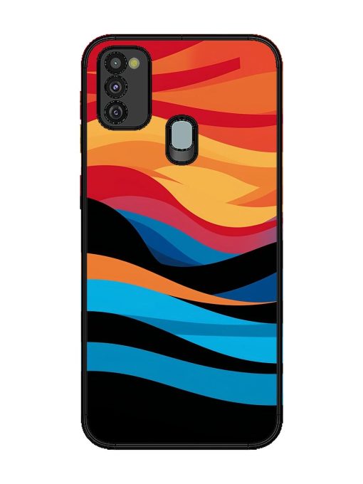 Blazing Currents Glossy Soft Edge Case for Samsung Galaxy M21 (4G) Chachhi