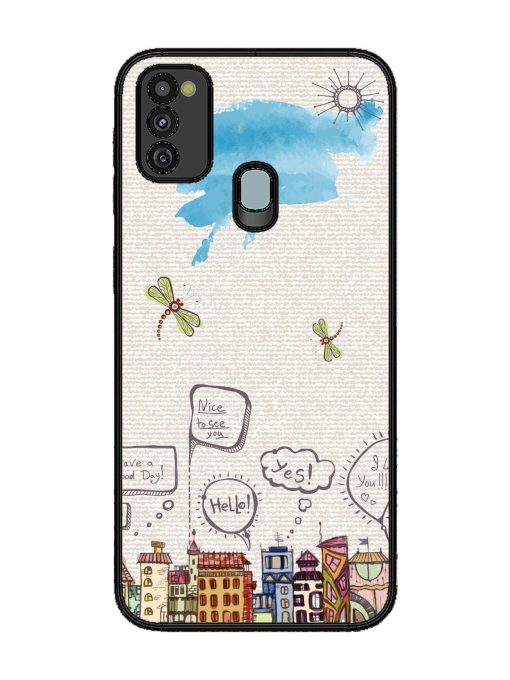 Doodle City Glossy Soft Edge Case for Samsung Galaxy M21 (4G) Chachhi