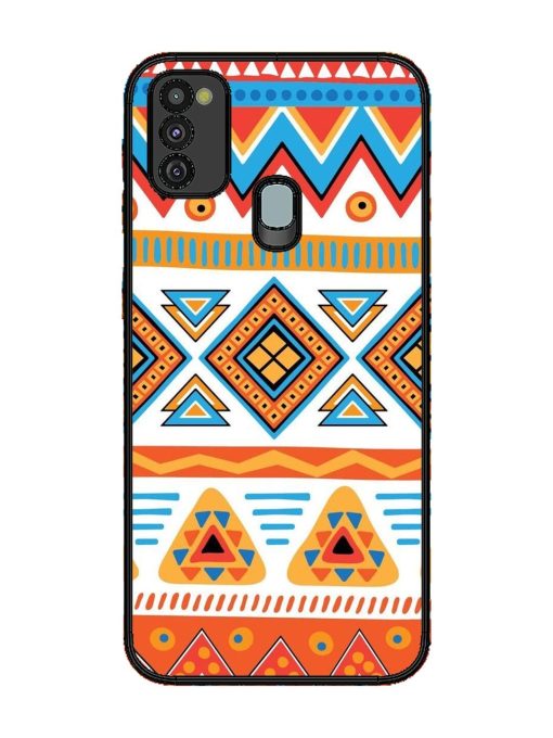 Vibrant Tribal Pattern Glossy Soft Edge Case for Samsung Galaxy M21 (4G) Chachhi